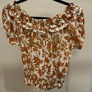Free People One Floral Off-Shoulder Women's Top
